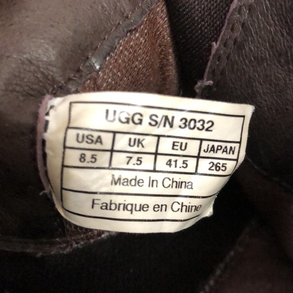 UGG Men’s Ankle Brown Leather Pull On Boots, Size 8.5, Rubber Sole main image 5